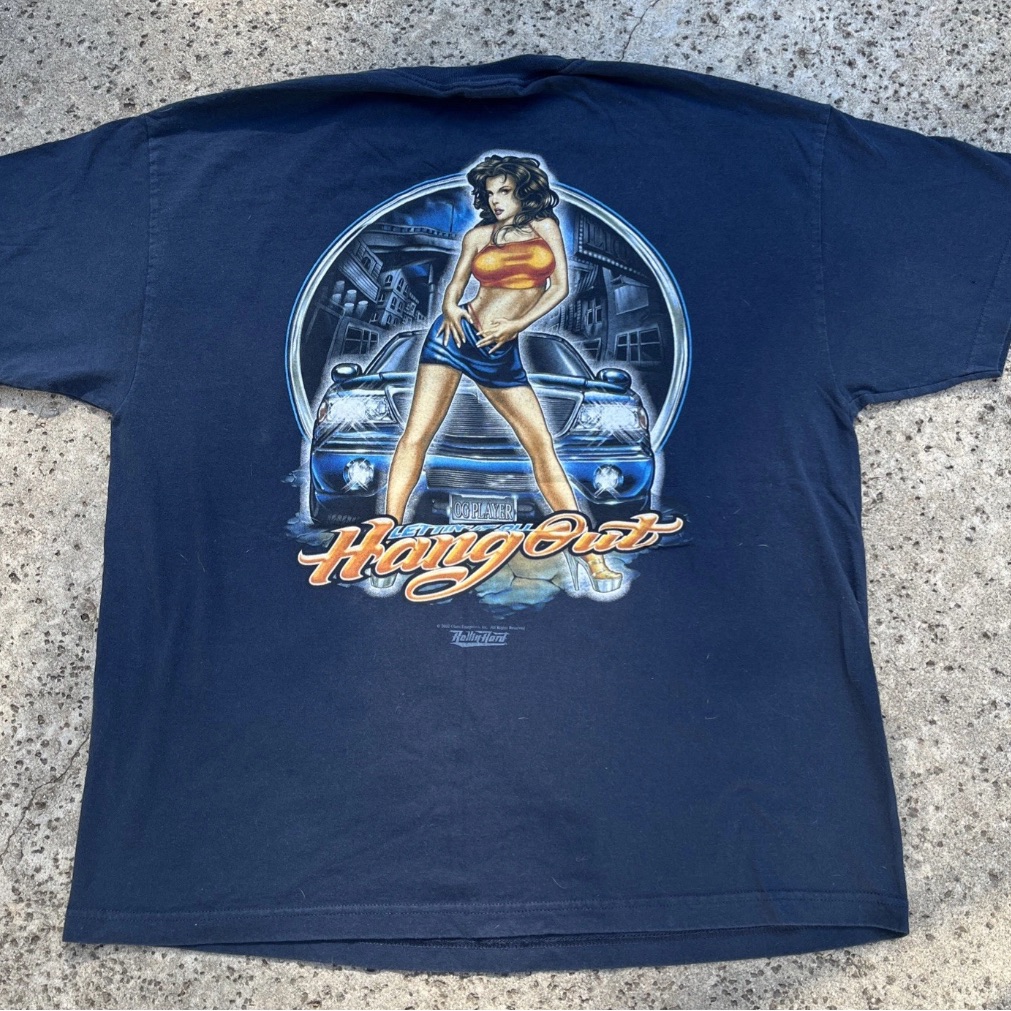 Rare Y2k Rollin’ Hard Lettin It All Hang Out Og Playa Cruisin’ Lowrider Shirt